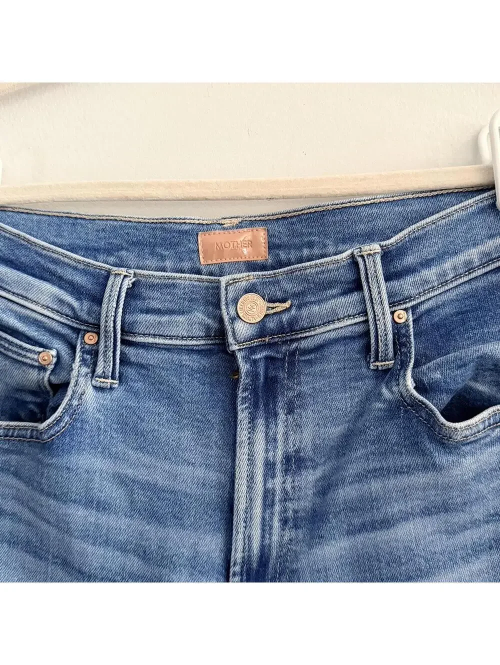 Mother Lil' Zip Rambler Flood Jeans in Out of the Blue
